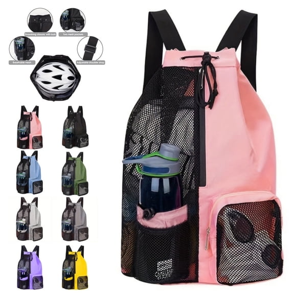 Yoyauz Swimming Bag Mesh Drawstring Backpack With Wet Bag, Suitable For Swimming, Fitness And Fitness Equipment