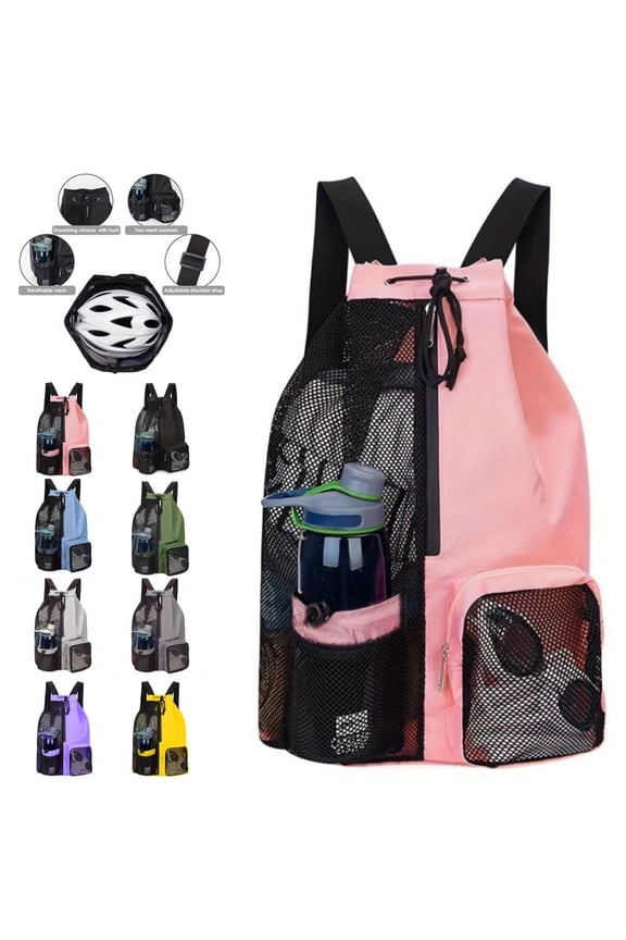 Swimming Bag Mesh Drawstring Backpack With Wet Bag, Suitable For Swimming, Fitness And Fitness Equipment
