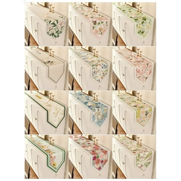 Yoyauz Table Runner 13"x72" Inch Triangle Table Runner Dining Table Sideboard Long Coffee Table Decorative Cotton Linen Covers