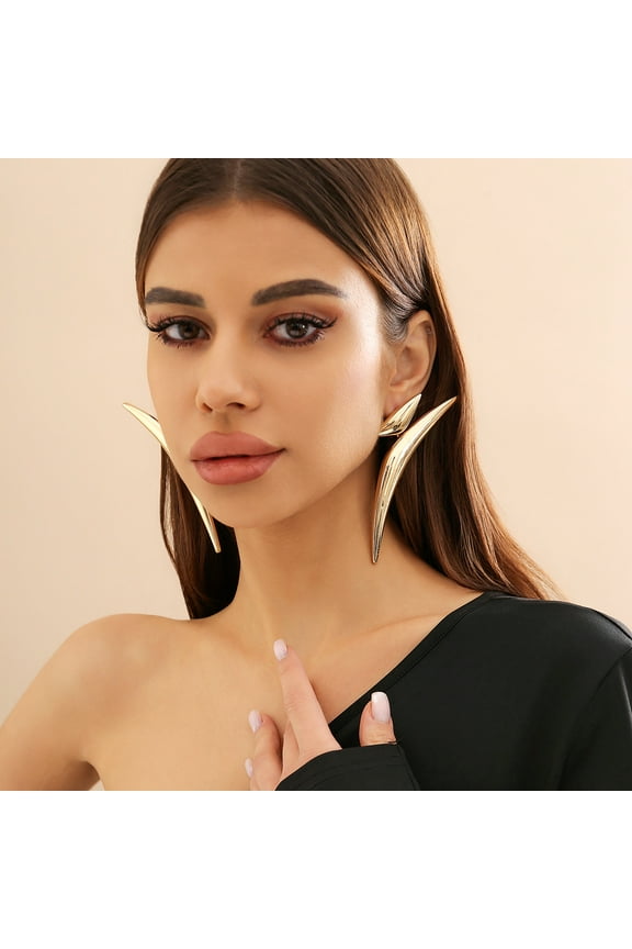 Thick Statement Earrings, Irregular Exaggerated Large Pendant Earrings, Retro Simple Triangle Earrings