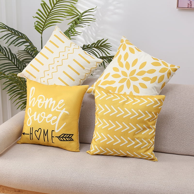 Yoyauz Throw Pillow Covers 18x18 Inch, Square Pillow Covers Set of 4 ...