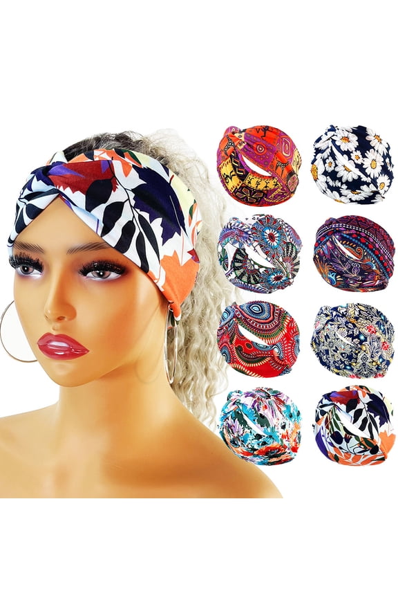 Wide Headbands for Women, Extra Large Turban Headband Boho Hairband Hair Twisted Knot Accessories