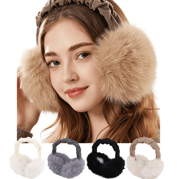 Yoyauz Winter Female Earmuffs Cold Weather Adjustable Fluffy Folding Earmuffs Cute Outdoor Earmuffs