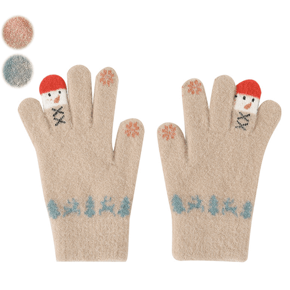 Yoyauz Winter Warm Touch Screen Gloves, Knitted Gloves, Men's & Women's (Christmas Snowman)