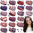 thumbnail image 1 of Yoyauz Women's American Flag Independence Day Star Elements Headband Vintage Knot Sweat Wicking Yoga Running Sports Headband is suitable for travel, party, festival, 1 of 5