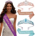 thumbnail image 1 of Yoyauz Women's Birthday Crown & Belt Queen Crystal Crown Rhinestone Hair Band Set Happy Party Decoration Accessories Girls Princess Gift Set, 1 of 5