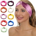 thumbnail image 1 of Yoyauz Women's Cross Silk Satin Headband With Elastic Twist Wrap Knot Headband, 1 of 7