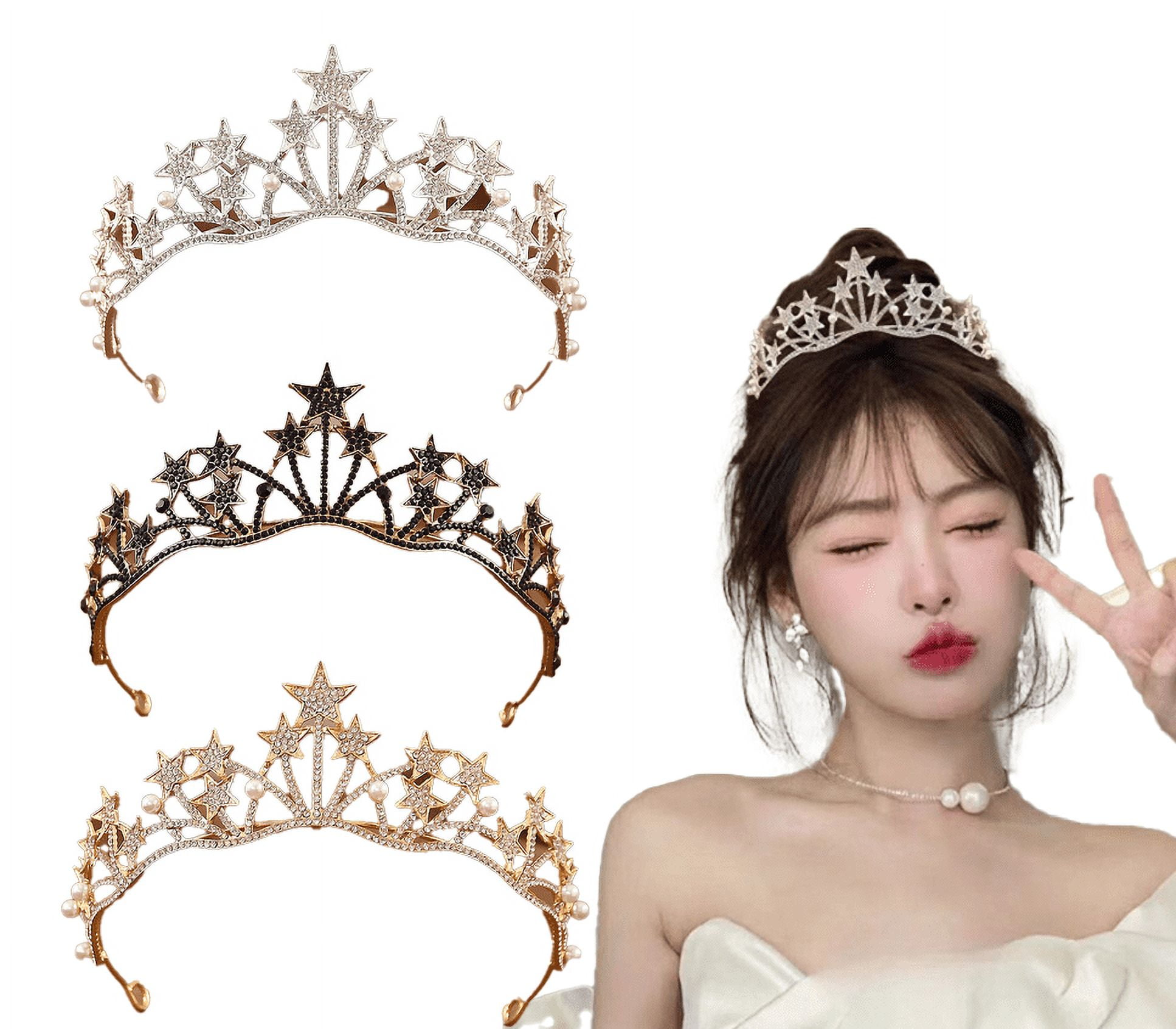 Gold Crystal Crown Princess Tiara / Crown / Wedding Headpiece Yoyauz Women main image 2