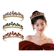 Yoyauz Women's Gold Crown Crystal Princess Tiara Crystal Queen's Crown Wedding, Bridal Hair Ornament Birthday Prom, Beauty Pageant Party  Barmitzvah Rite of Passage, Photo Props