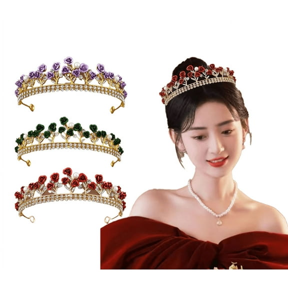 Yoyauz Women's Gold Crown Crystal Princess Tiara Crystal Queen's Crown Wedding, Bridal Hair Ornament Birthday Prom, Beauty Pageant Party  Barmitzvah Rite of Passage, Photo Props