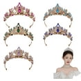 thumbnail image 1 of Yoyauz Women's Gold Crown Crystal Princess Tiara Crystal Queen's Crown Wedding, Bridal Hair Ornament Birthday Prom, Beauty Pageant Party  Barmitzvah Rite of Passage, Photo Props, 1 of 6