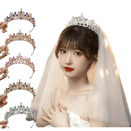 Yoyauz Women's Gold Crown Crystal Princess Tiara Crystal Queen's Crown Wedding, Bridal Hair Ornament Birthday Prom, Beauty Pageant Party  Barmitzvah Rite of Passage, Photo Props