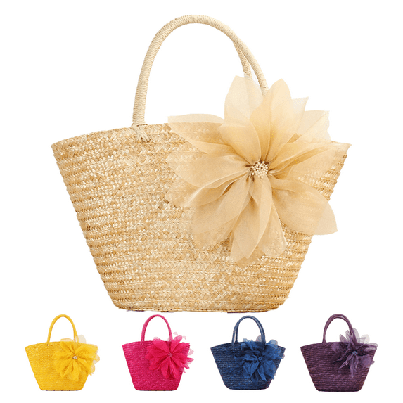 Yoyauz Women's Grass Woven Beach Bag - Women's Beach Handmade Woven Handbag, Summer Mesh Hollow Shoulder Bag, Suitable for Holidays