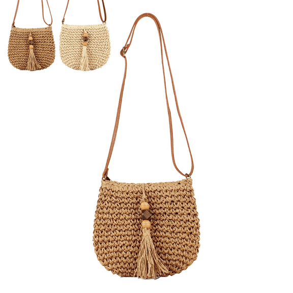 Yoyauz Women's Grass Woven Beach Bag - Women's Beach Handmade Woven Handbag, Summer Mesh Hollow Shoulder Bag, Suitable for Holidays