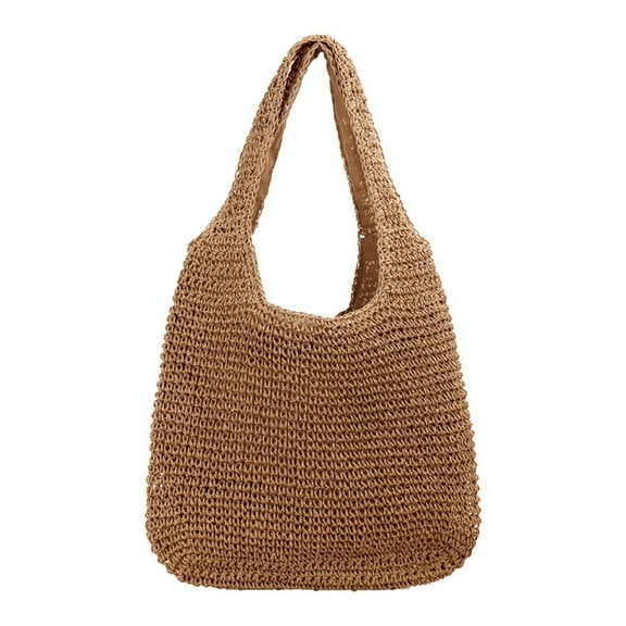 Yoyauz Women's Grass Woven Beach Bag - Women's Beach Handmade Woven Handbag, Summer Mesh Hollow Shoulder Bag, Suitable for Holidays
