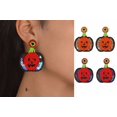 thumbnail image 1 of Yoyauz Women's Halloween Earrings Cute Pumpkin Ghost Beaded Pendant Earrings, 1 of 5