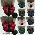 thumbnail image 1 of Yoyauz Women's Pro Bow Barrette Hair Clip Cover Bowknot Bun Cover Net Snood Hairnet, Lace Bowknot Hair Accessories Headdresses, 1 of 5