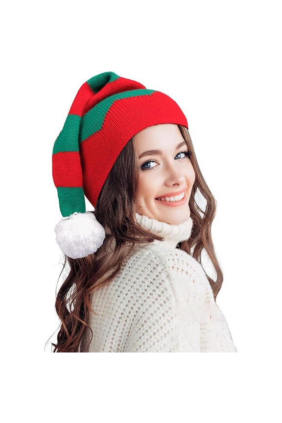 Women's Santa Hats Adult Unisex Classic Knitted Warm Beanie for New Year's Holiday Party Hats