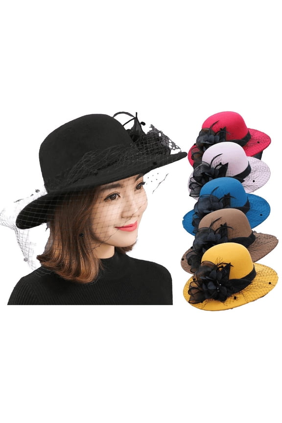 Women's Winter Hats - Vintage Wool Bell Bucket Hats 1950s 20s