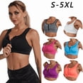 thumbnail image 1 of Yoyauz Women's Zipper Front Sports Bra Seamless No Steel Rim Postoperative Bra With Pads Sports Bra Yoga Bra And Removable Cup, 1 of 7