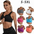 thumbnail image 1 of Yoyauz Women's Zipper Front Sports Bra Seamless No Steel Rim Postoperative Bra With Pads Sports Bra Yoga Bra And Removable Cup, 1 of 7