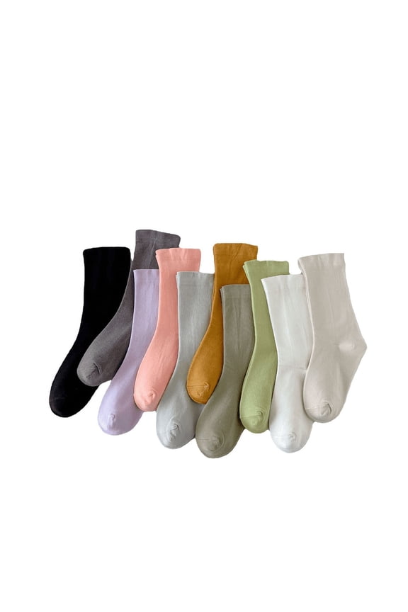 Womens Cotton Crew Socks, Thin Soft Comfort Breathable Dress Socks, Above Ankle Crew Socks for Business, Casual
