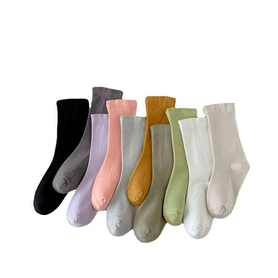 Yoyauz Womens Cotton Crew Socks, Thin Soft Comfort Breathable Dress Socks, Above Ankle Crew Socks for Business, Casual