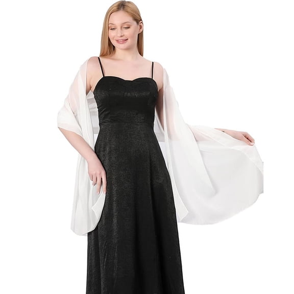 Yoyauz solid chiffon evening dress shawl, party shawl, scarf dual-purpose, organza shawl
