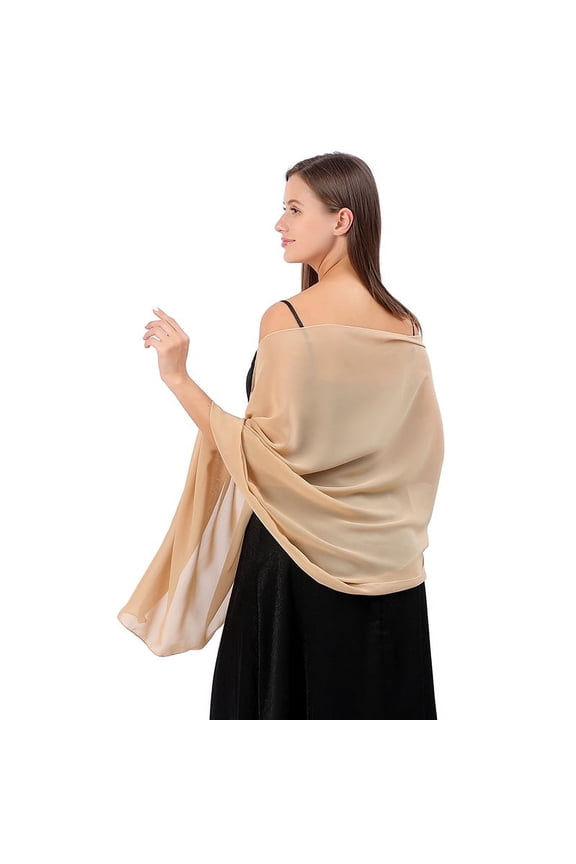 solid chiffon evening dress shawl, party shawl, scarf dual-purpose, organza shawl