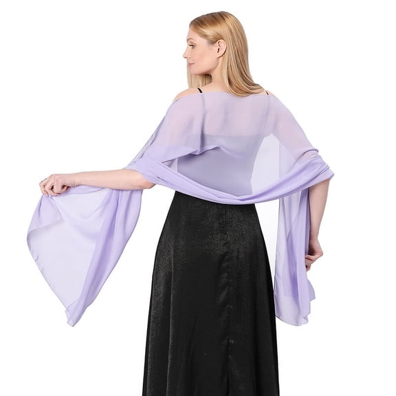 Yoyauz solid chiffon evening dress shawl, party shawl, scarf dual-purpose, organza shawl
