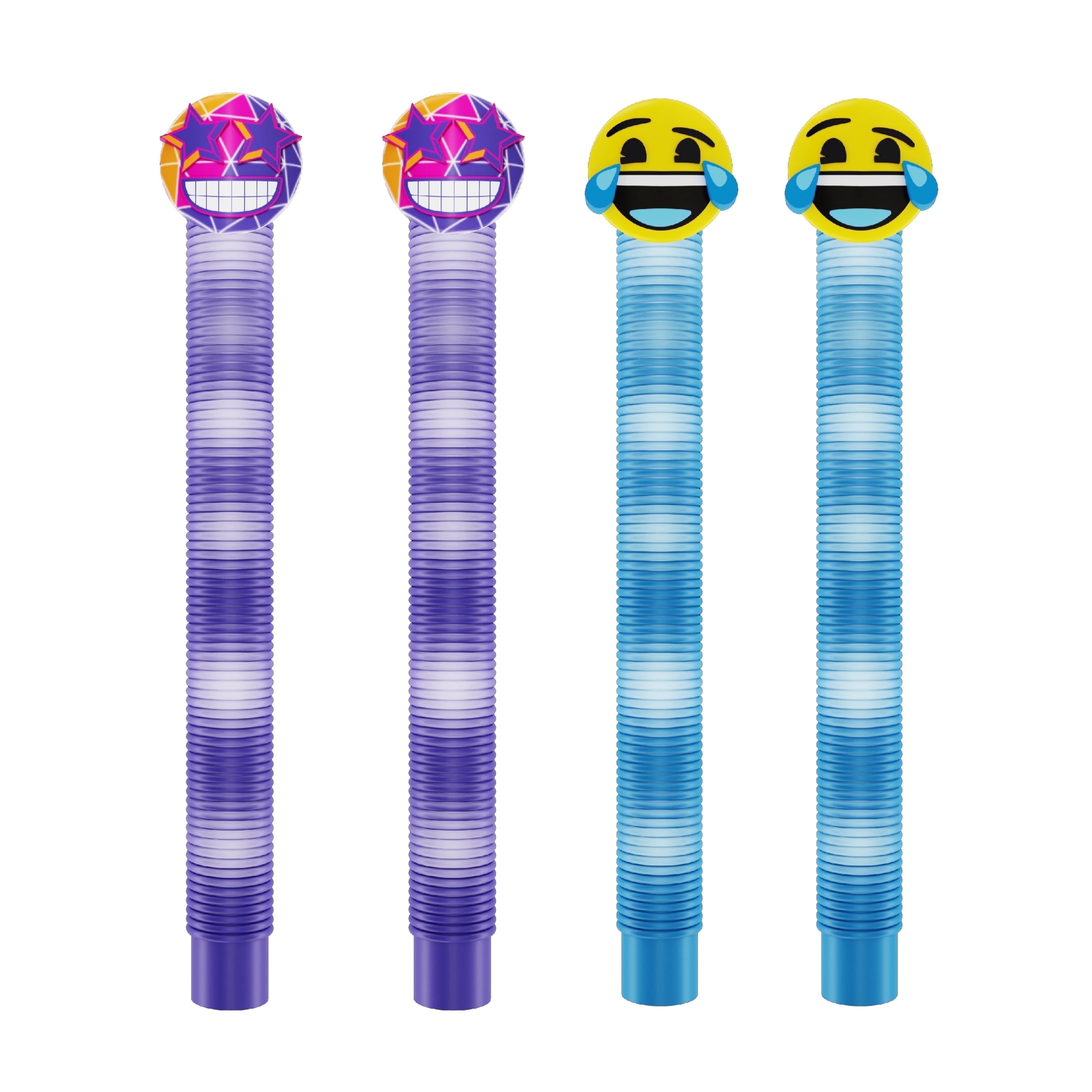 Yoyo World, Krunch Pop Glow Tubes Emoji, Sensory Toy, Kids, Unisex, 4 Piece Set