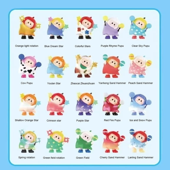 Yoyo-chan Cute Figurine Random Blind Box, 2.76in PVC Miniature Figures, Healing Collectible Cartoon Character with Detachable Star Wand Accessories