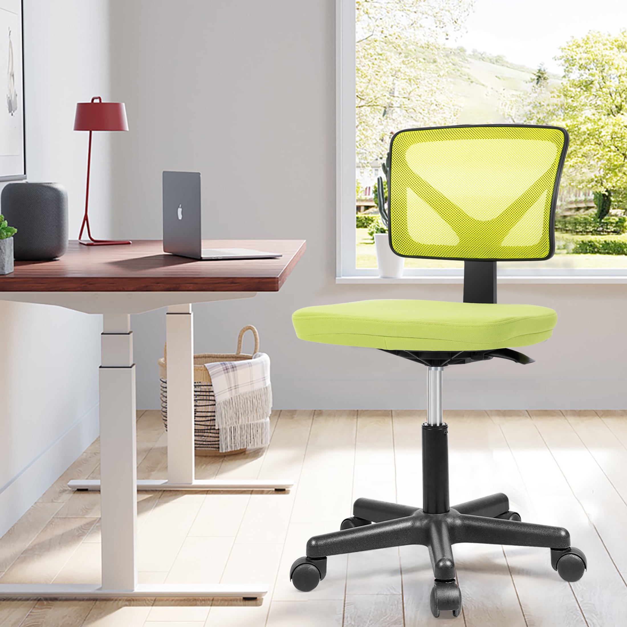 Yoyomax Armless Office Chair Low Back Swivel Chair Height