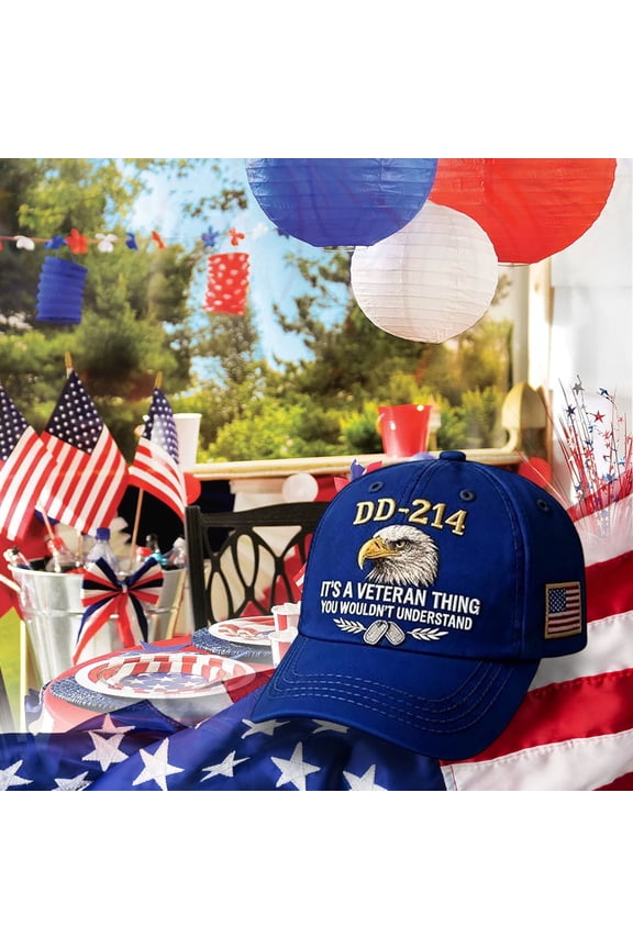 1 Pcs Military Veteran Baseball Cap, Patriotic Service Hat for Retired Soldiers, Meaningful Veterans Day Gift with Strap Gift(Blue)