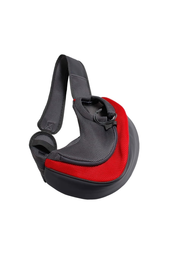 1 Pcs Pet Dog Sling Carrier Large Pocket Adjust Strap Anti-Falling Design Breathable Mesh Travel Safe Sling Bag Carrier for Dogs Cats (Red)