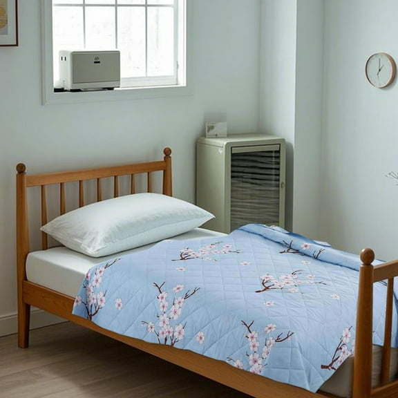 Yoziaaoa 1 pcs Soft Washed Cotton Summer Blanket - Lightweight & Breathable Comforter with Skin-Friendly Print, Perfect for Hot Sleepers