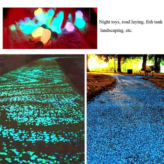Yoziaaoa 10 Pcs Glow in The Dark Garden Pebbles Stones Rocks for Yard and Walkways Decor, DIY Decorative Luminous Stones in Blue
