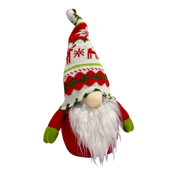 Yoziaaoa 2 Pcs Faceless Glowing Santa Doll, Wool Old Man Desktop Decoration, Cute Christmas Scene Layout, Festive Holiday Decor