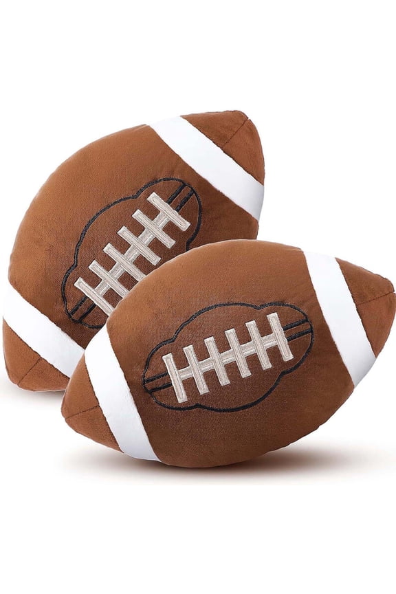 2 Pcs Football Pillow Toy, Simulation Sports Gift Cushion, Soft Plush Doll Decor, Ideal Birthday Christmas Present