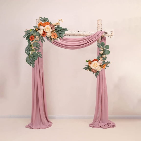 Yoziaaoa 2 Pcs Simulation Arch Flower Welcome Flower Row Lintel Flower Water Sign Corner Flower Artificial Flower Wedding Decoration