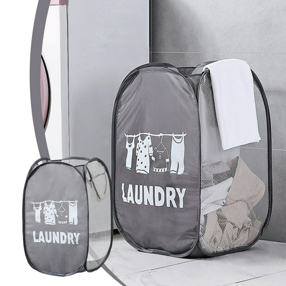 Yoziaaoa 2 Pcs Storage Basket Mesh Pop Up Laundry Basket with Portable and Collapsible Durable Handles Storage Baskets for Clothes Toys Laundry Baskets