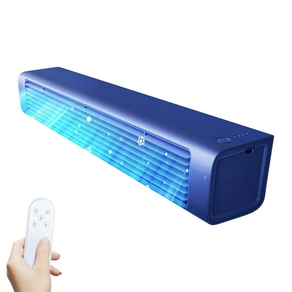 Yoziaaoa 2 Pcs Wall Mounted Air Conditioner Fan, Quiet AC Unit with Remote Control for Bedroom, Office, Nursery, or Garage - Efficient & Smart Cooling(Blue)