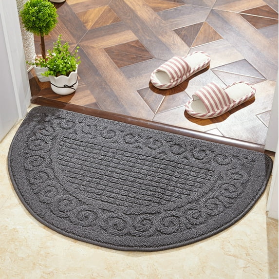 Yoziaaoa 2 pcs Half Round Non-Slip Kitchen Bathroom Toilet Doormat Floor Rug Mat Keeps Your Floors Clean Home Decor