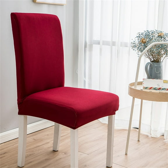 Yoziaaoa 3 Pcs Chair Covers for Dining Room, Stretch Solid Color Kitchen Parsons Chair Covers Washable Spandex Dining Chair Slipcovers Seat Protector for Hotel,Banquet,Ceremony(Red)