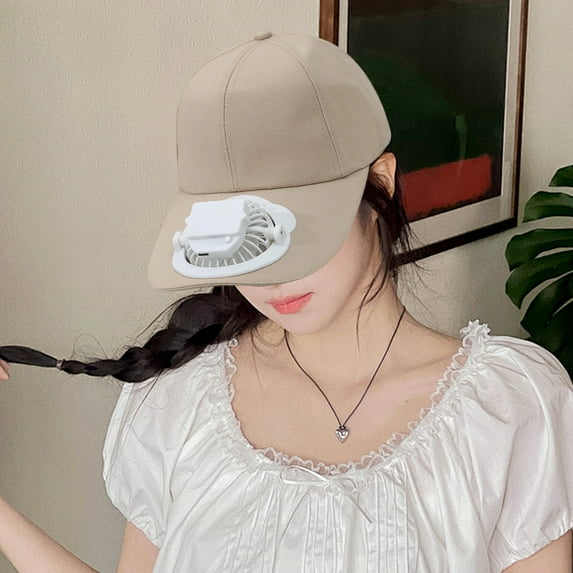 Yoziaaoa 3 Pcs USB Rechargeable Cooling Fan Hat With 360° Adjustable Breeze, UPF50+ Sun Protection For Outdoor Activities, Type-C Fast Charging, 8.66x4.72x5.91in(Multi-color)