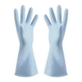 thumbnail image 1 of Yoziaaoa 4 Pcs Rubber Cleaning Gloves for Dishwashing, Reusable Kitchen Gloves for Washing Dishes and Household Cleaning, Colorful Dish Gloves with Non-Slip Grip, Pefect for Woman Men(Light blue,M), 1 of 2