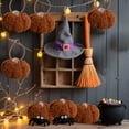 thumbnail image 1 of Yoziaaoa 4 Pcs Thanksgiving Themed Fabric Pumpkin Decoration with Rope Hanger, Foam Filled Fall Seasonal Decor for Party and Indoor Display, 3.94in(Brown), 1 of 6
