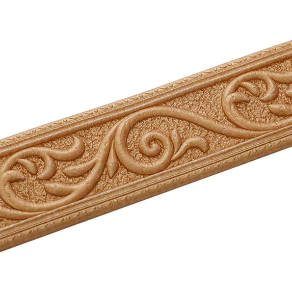 Yoziaaoa 4 pcs Crown Molding Peel and Stick Flexible Foam Trim Gold Color Self Adhesive Wallpaper Border 3D Sticky Decorative Wall Edging Foam Baseboard Mirror Border Wall Lines Decor
