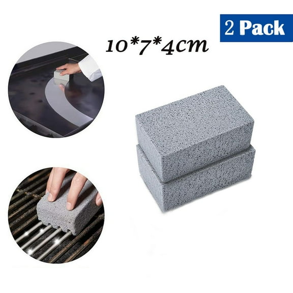 Yoziaaoa 4 pcs Grill Brick & Griddle Stone Cleaning Block, Pumice Stone for Cleaning Oven, Stove, BBQ Grill, Commercial Grade Cleaner for Cookers, Frying Pans, Racks, Flat Tops