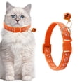 thumbnail image 1 of Yoziaaoa 5 Pcs Adjustable Breakaway Pet Collar With Reflective Strips, Bell Attachment For Kitten Safety And Night Visibility, 17.4x12.6in(Orange), 1 of 7